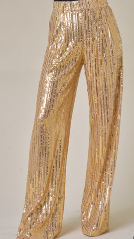 Sequins Wide Leg Pants